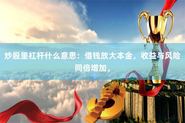炒股里杠杆什么意思：借钱放大本金，收益与风险同倍增加。