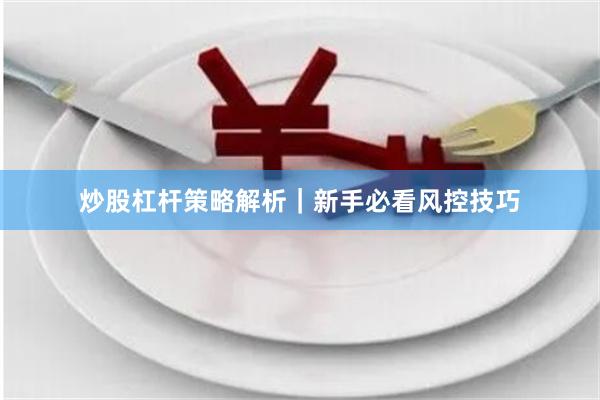 炒股杠杆策略解析｜新手必看风控技巧